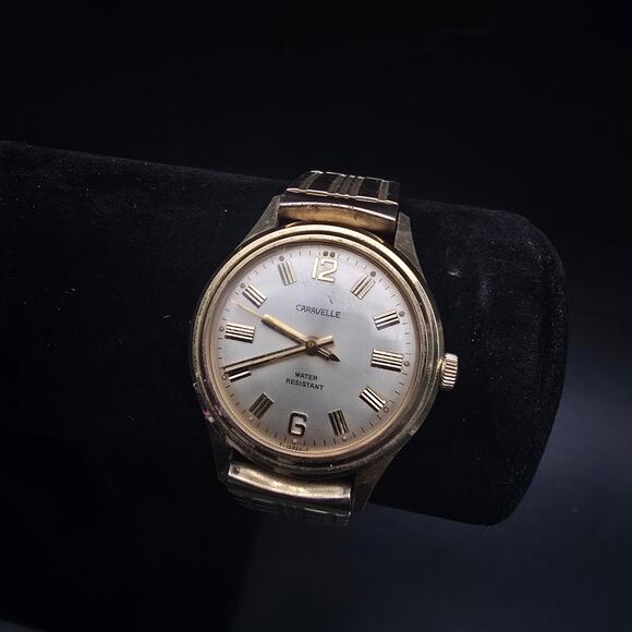 Men\'s Caravelle Gold Tone Watch Mechanical Wind Up Vintage main image 8